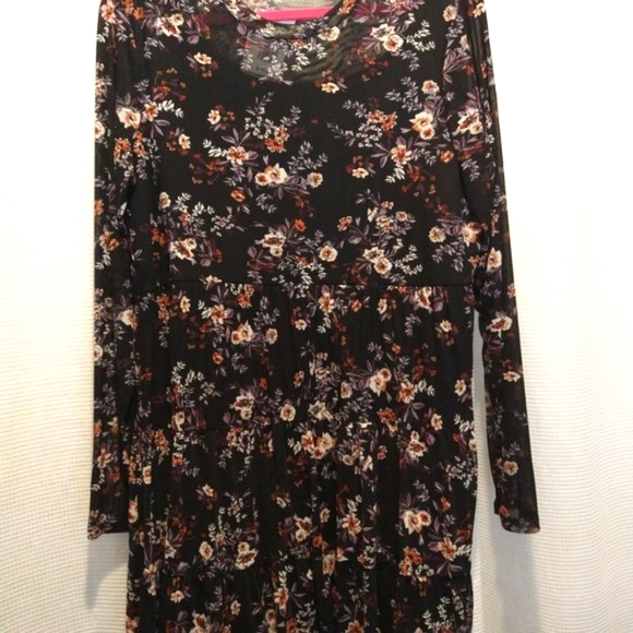 NEW Lily Rose Long Sleeve Black Floral Lined Dress XXL - Picture 2 of 8